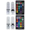 2x LED T10 Remote Control SUV Wedge RGB Color Changing Car Light Bulbs 6SMD 5050