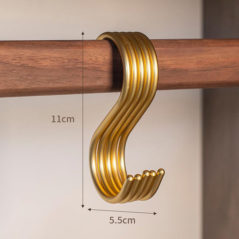 5 Stück Schwerlast-Aluminiumlegierung S-Haken Praktische kratzfeste Haken für Küchengeländer Töpfe Pfannen Organisation