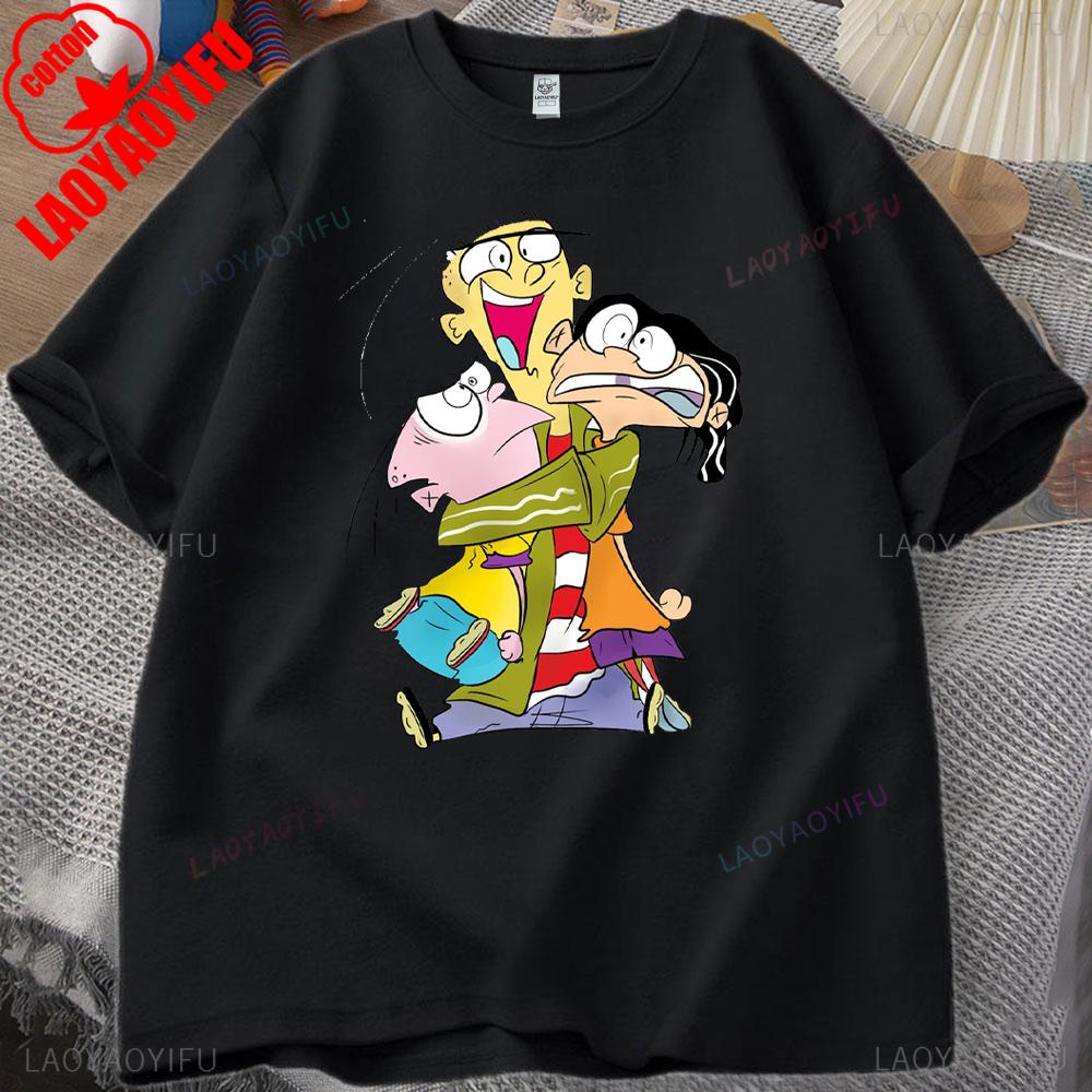 Ed,Edd N Eddy Man T Shirt Ed,Edd N Eddy Printed T-shirt Tops Hip-hop Novelty Trend Simple Style for Outdoor Enthusiasts