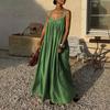 Women's Dress Summer New Back Hollow Holiday Style Women's Dress French Elegant Pleated Suspender Dress