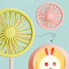 Desk Lamp Small Fan with Adjustable Bendable Pole Stable Base Quiet Motor Cartoon Chick Rabbit Design Dorm Room Fan Light