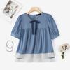 ZANZEA Women Casual Round Neck Summer Short Sleeve Lace Splice Blouse