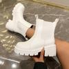 2024 Autumn and Winter New Thick-soled Heightening Martin Boots Women's British Style Small High-heeled Muffin Chelsea Short Boots