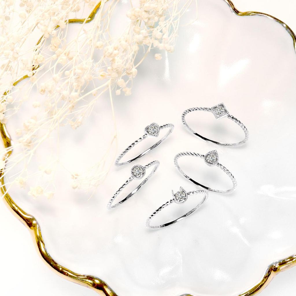 Lala Christie Platinum Diamond Heart PT950 Women's Ring, Platinum, LR51-0001-PT-H-13