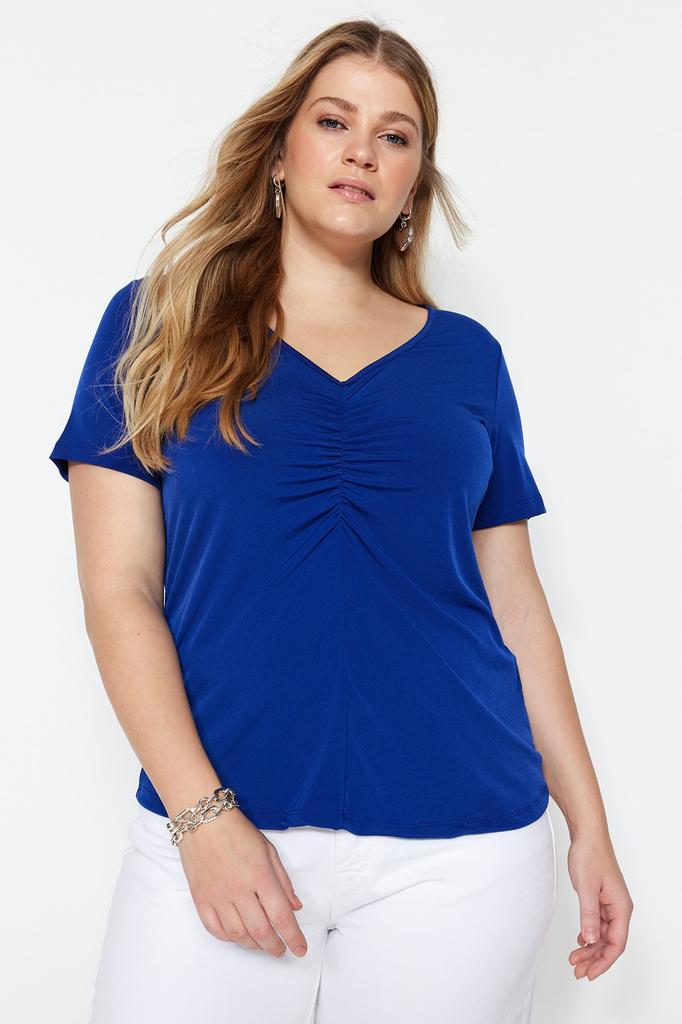 Women's Fashion Plus Size Blouse Polo Neck Short Black Corduroy Shirt Collar Knitted Blouse