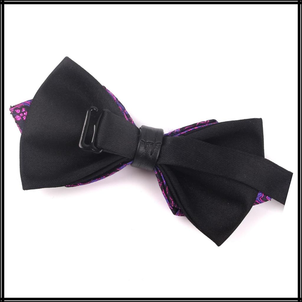 [White Fang] Jacquard Bow Tie, Unique Design, Stylish Fashion for Men and Women, NC094 (RedBlack)