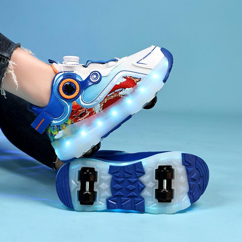 

Новые детские коньки детская светящаяся обувь кроссовки роликовые коньки на четырех колесах одноклассники 30