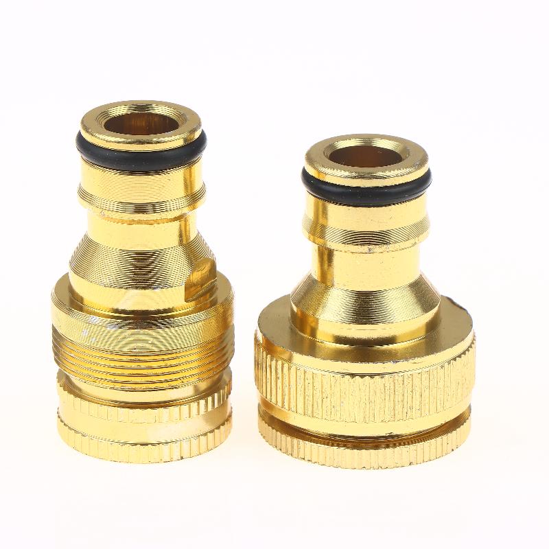 2Pcs Standard Aluminum Hose Connector Set - 4/6'' Tap Fitting Quick Connect For Garden Pipes Hose Connector