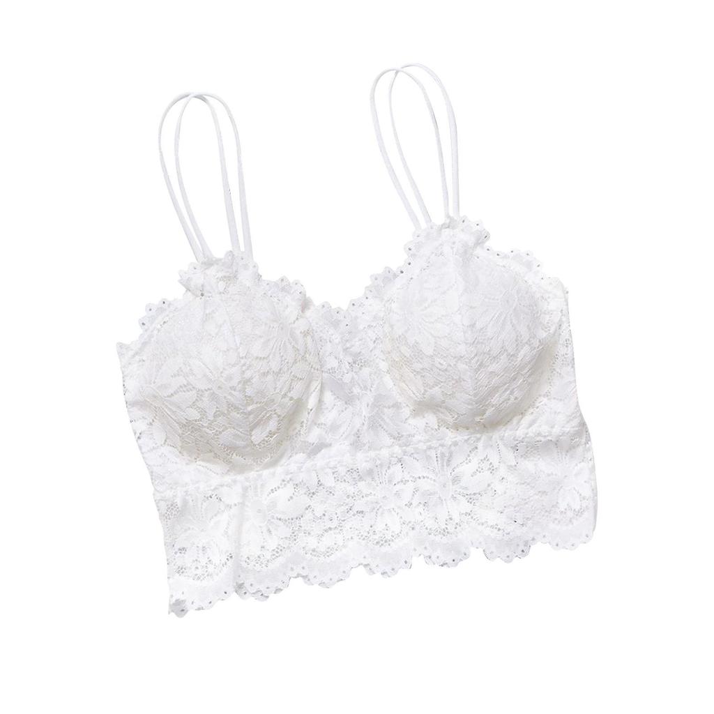 Women's Sexy Bra Top, Solid Color Vest, Lace Seamless Breathable Top