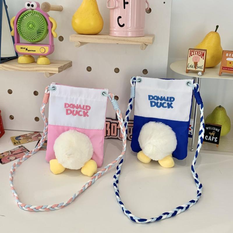 New girl mobile phone bag fashion plush doll pendant large capacity shoulder bag duck duck tote bag women