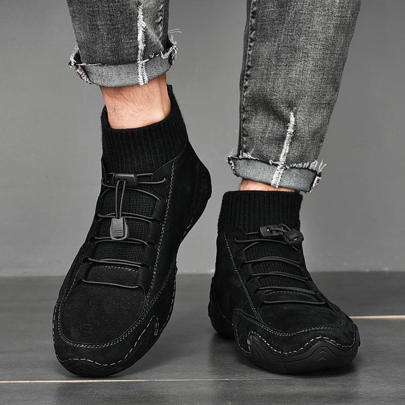 2024 Fashion Men Boots Casual Shoes Leather Boots Men Autumn Winter Snow Outdoor Light Ankle Antislip Warm Zapatos Men Shoes