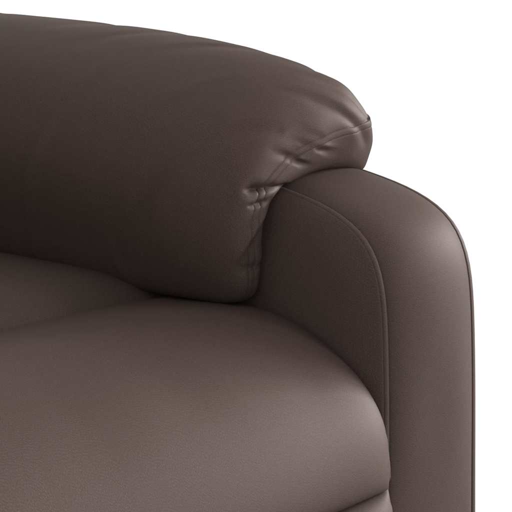 Electric Recliner Chair Brown Faux Leather