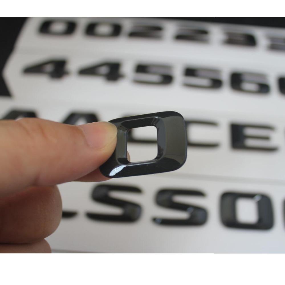 Brilliant Shiny Gloss Black Trunk Fender Letters Number Emblems Badges for Mercedes Benz C63 E63 CLS63 GLE63 GLS63 AMG S 4MATIC