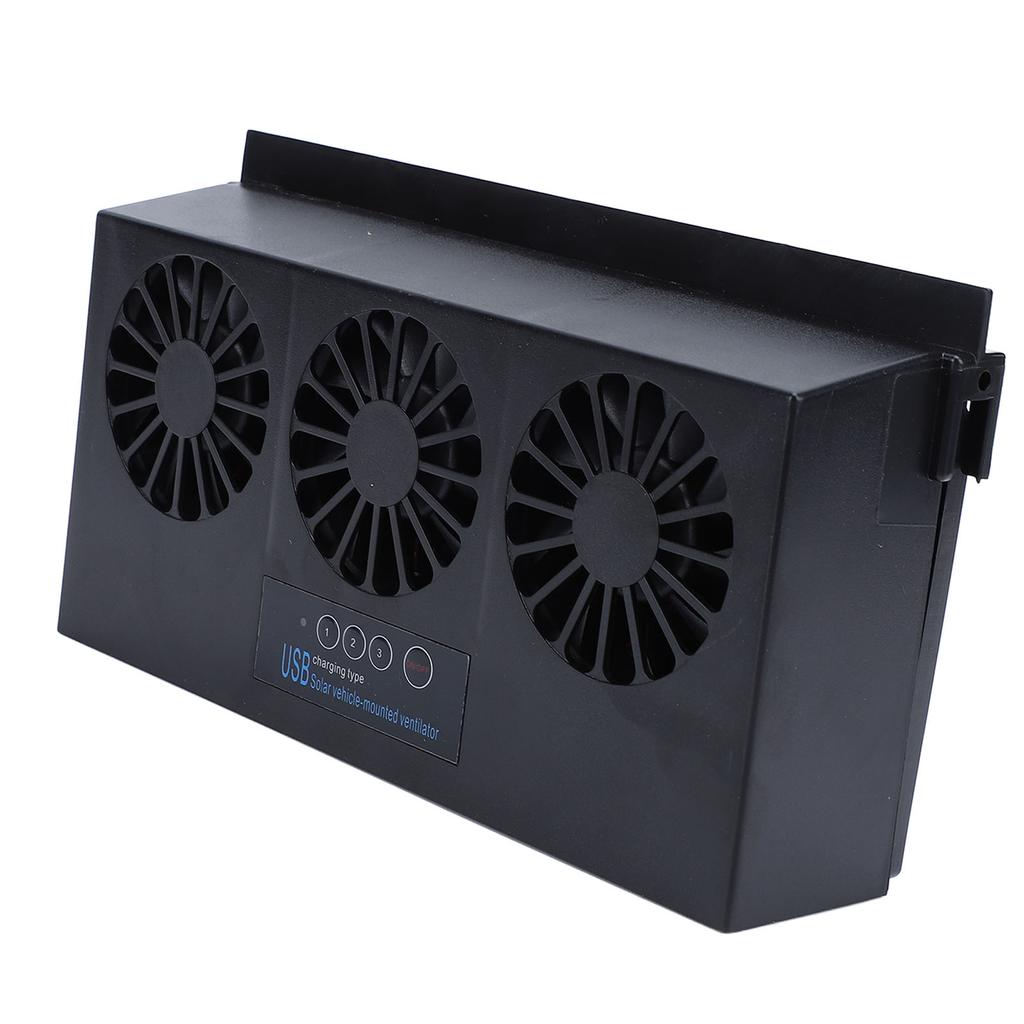 Solar Powered Car Exhaust Fan 3 Heads Odor Removal Multifunctional Air Purifier Cooling Fan for Home Automotive Office