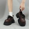 British Style Womens Loafers With Thick Heel Pu Leather Casual Shoes For Daily Wear