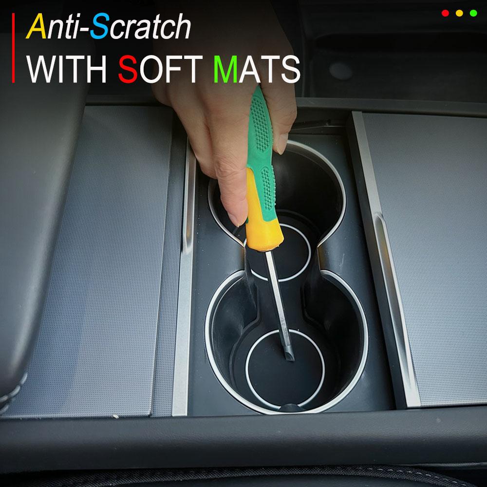 Cup Holder Insert for Tesla Model Y Juniper Model 3 2026 2026 Accessories Center Console Storage Box Mats Cup Coaster Pad Trim