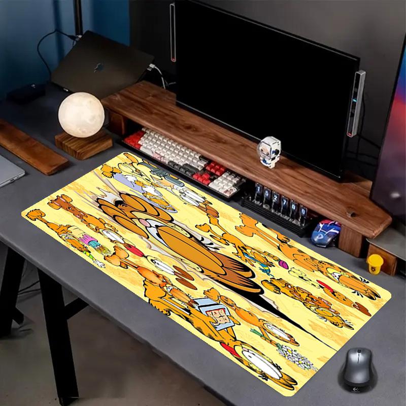 Garfield Print Mouse Pad, Anti‑Slip Desktop Keyboard Mat, for PC Laptop Gaming Working Daily Use, Cool Festival Surprise Gift