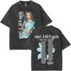 Limited Britney Spears Oops I Did It Again Tour  Vintage Washed T Shirt Summer Men Women High Quality Cotton Retro Tshirt