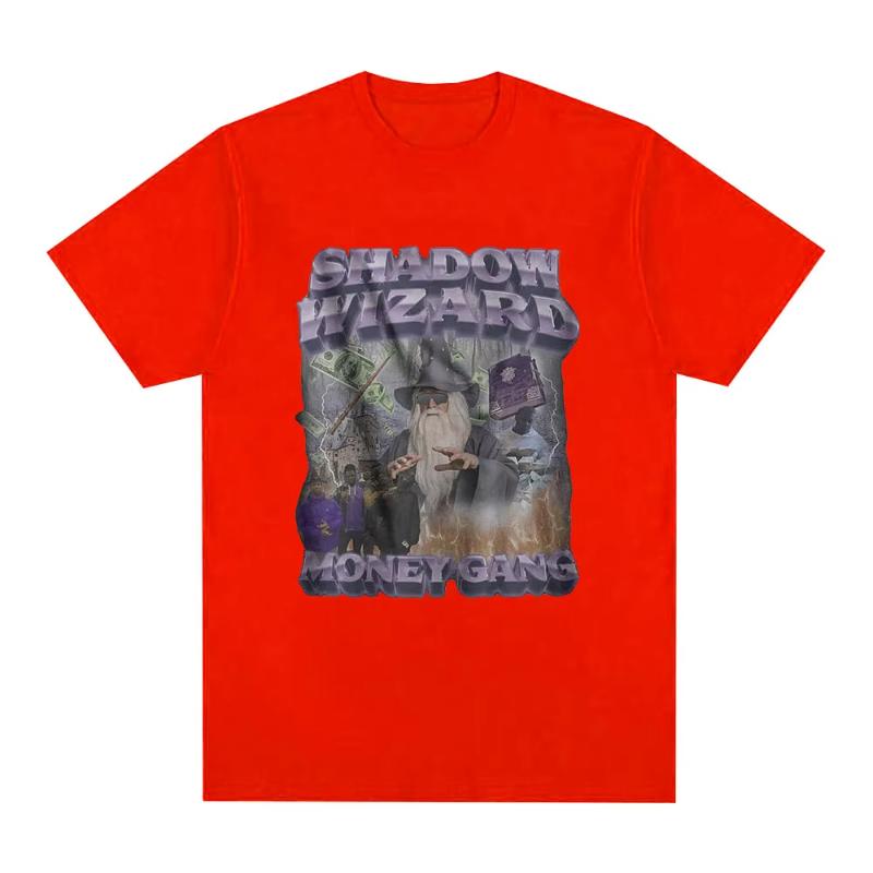 Shadow Wizard Money Gang Meme Graphic Tshirt Unisex Fashion Vintage Short Sleeve Tshirts Cotton Casual Oversized Tee Shirt S