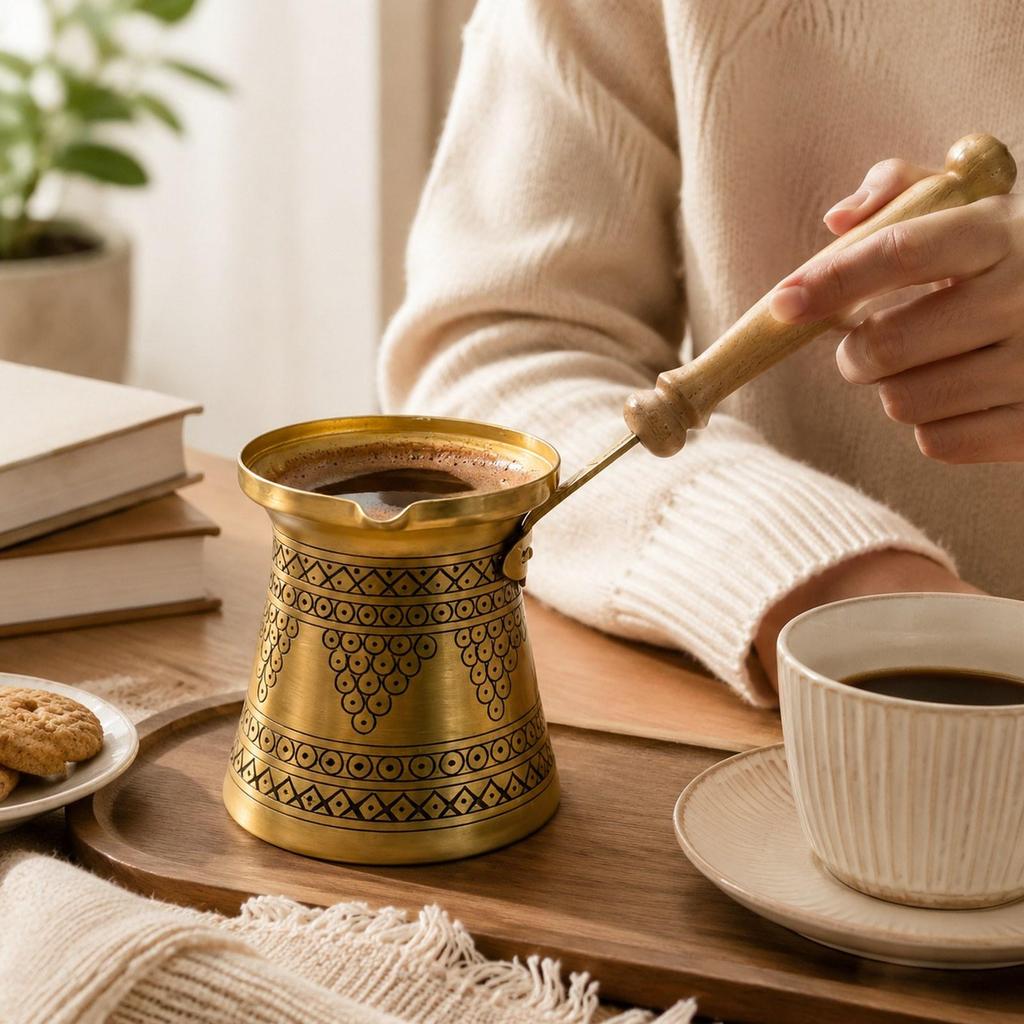 Arabischer und Griechischer Kaffeekocher, Handgefertigter Türkischer Maker für Küche, Bar Café,
