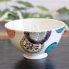 Waza no Kura Stylish Kutani Ware Rice Bowl - Colorful Round Pattern Ceramic Tea Bowl - High-End Brand Japanese Tableware - Made in Japan - Perfect Gif