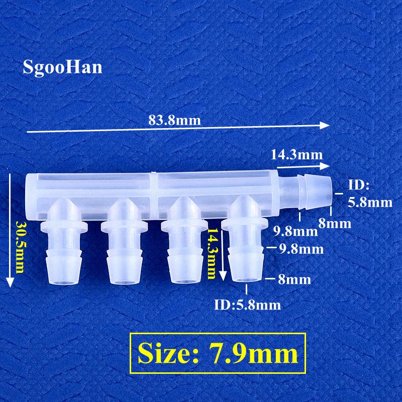 10Pcs/Lot 2.4~11.1mm PP Side 4-Ways 5-Ways Connectors Oxygen Gas Diverter Aquarium Air Pump Oxygenation Distributor Garden Watering Pagoda Hose Joint