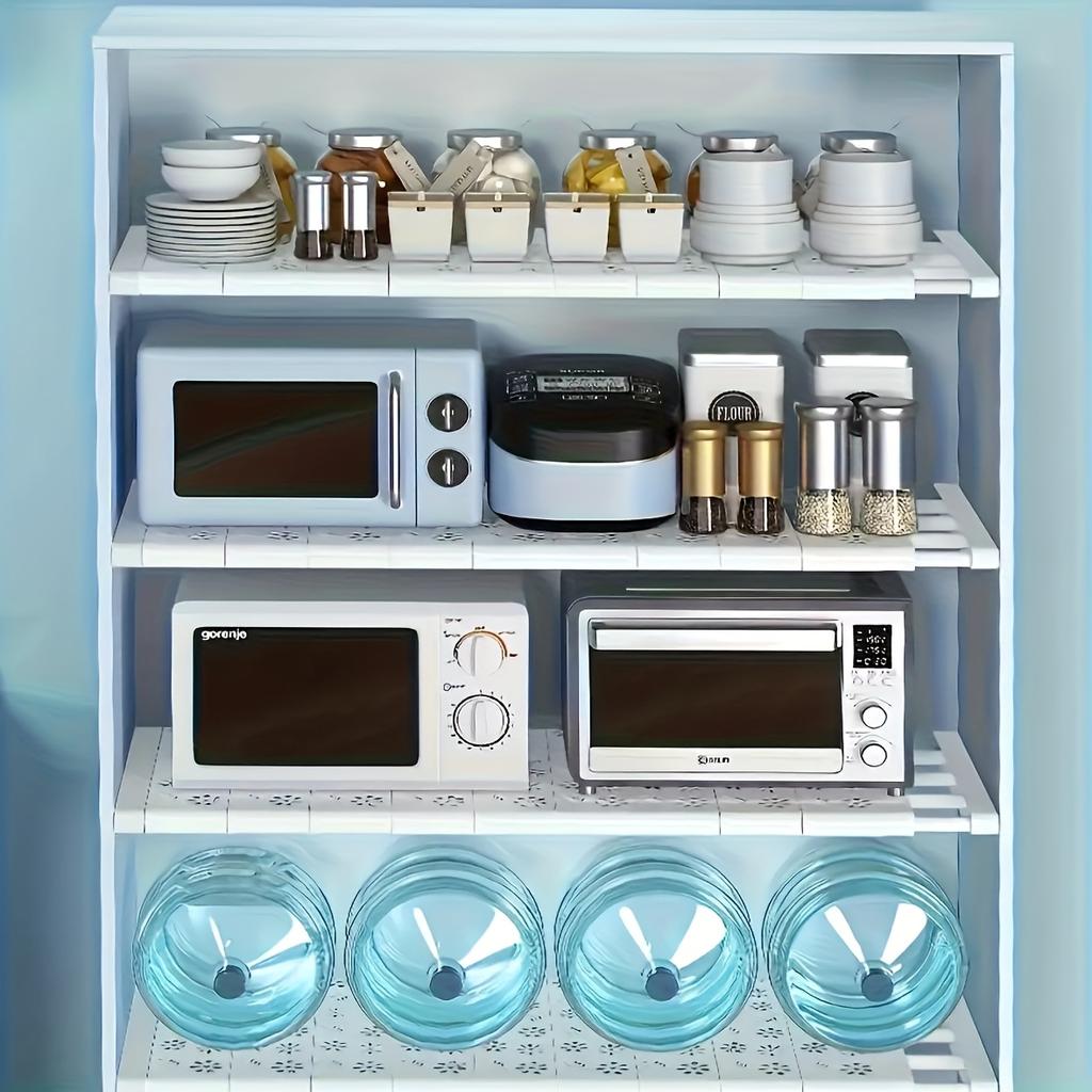 Adjustable Telescopic Shelf Divider Organizer Without Drilling/Multifunctional Plastic Partition Rack/Layered Partitions/Save Space