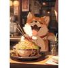 Japanese Noodle Dog Cat Funny Kitchen Ramen Noodles Poster Wall Art Prints Canvas Painting Pictures for Restaurant Home Decor