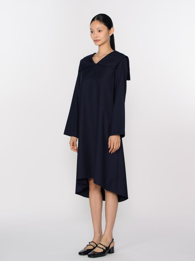 Tosae Puritan Collar Dress Navy