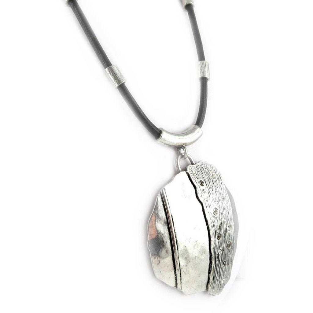 Les Trésors De Lily [D9127] - Silver 'Tribal Beauty' Designer Necklace