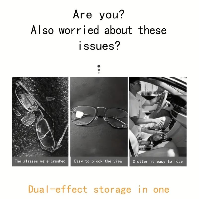 1 Multifunctional Car Sunshade Eyeglass Frame - ABS Material With Ticket and ID Card Slot, Essential Car Interior Accessories