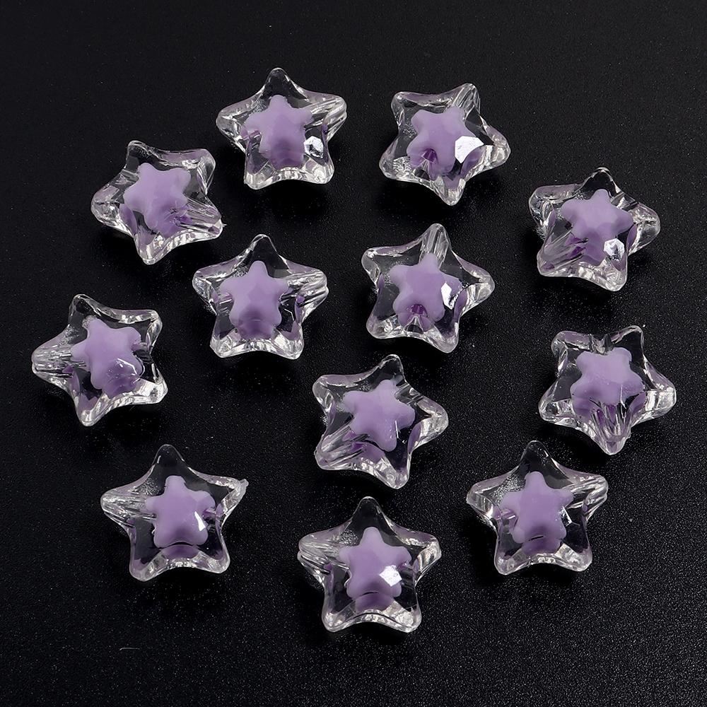 30/50pcs Star Acrylic Beads Candy Color Loose Spacer Beads For Jewelry Making DIY Bracelets Necklace Phone Key Chain Accessories