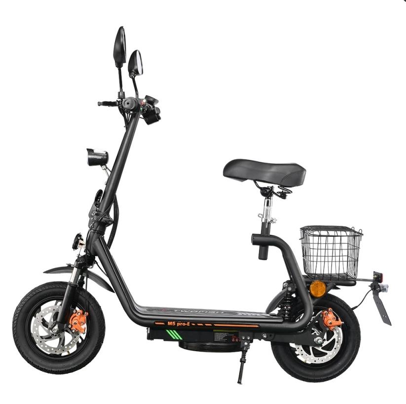 TWOFISH M5 PRO-EEC Scooter Elettrico per Adulti Motore 500W Batteria 48V13Ah Pneumatici da 12 Pollici Carico Massimo 120KG Scooter Elettrico Portatile per Pendolarismo Urbano per Adulti