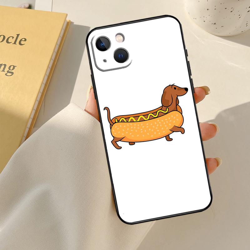 Cartoon Dachshund Sausage Dog Cover For iPhone 13 14 15 16 Pro Max 12 Mini 11 14 15 16 Pro Max Plus X XR XS Max Phone Case
