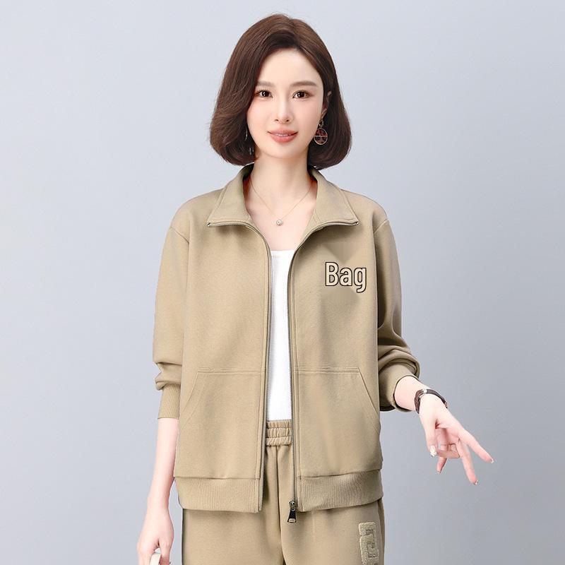 

Женский повседневный кардиган Весна-Осень 2025: Короткая однотонная куртка, молодёжная, для мам среднего возраста XL (suggested weight 125-135 jin)