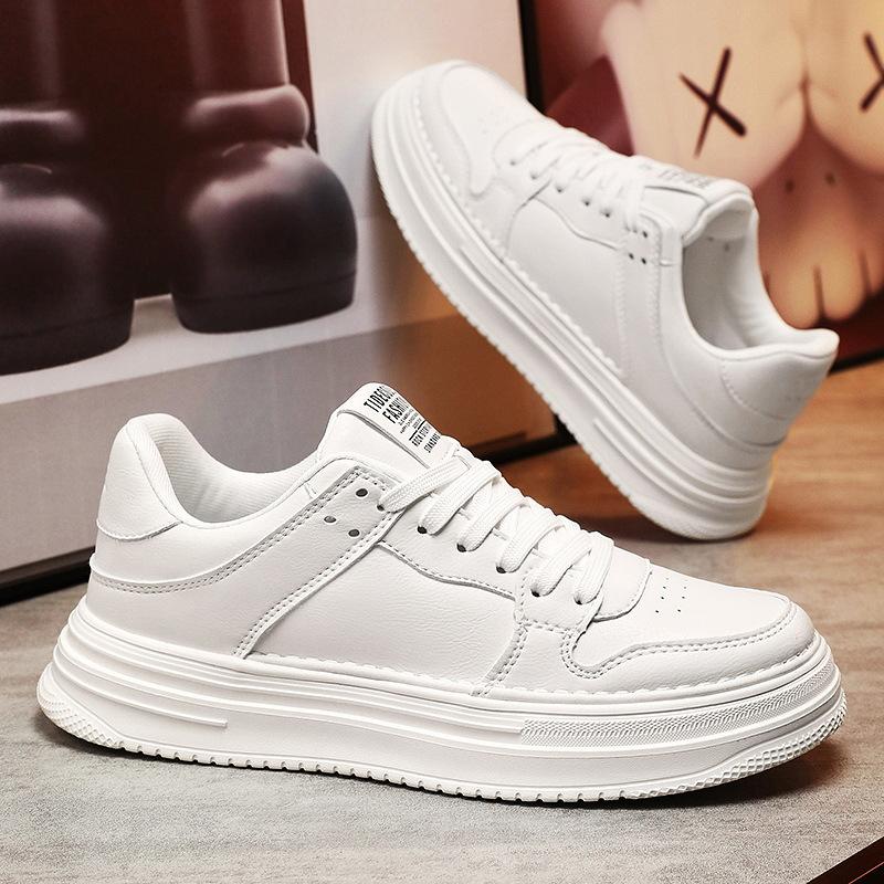 Spring Men's Shoes New Breathable Shoes Men's Korean Version Versatile Platform White Shoes Sports and Leisure Board Shoes Trendy Shoes