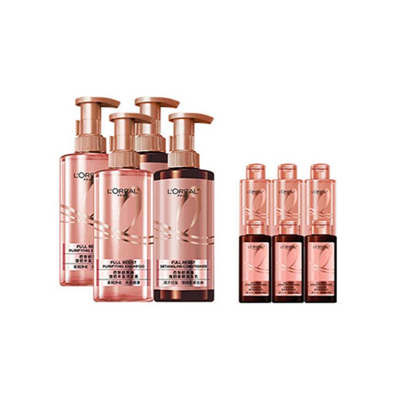 Loreal Paris , rich , clean smooth, shampoo + conditioner Strong plumping and oil-controlling care set - Strong plumping and oil-controlling care set