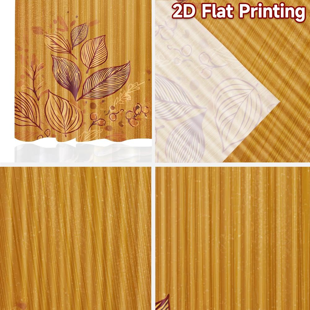 2D flat printing 2pcs Curtain Window Drapes Autumn Leaves on Orange Digital Printed Polyester Drapes Family Party Decoration for