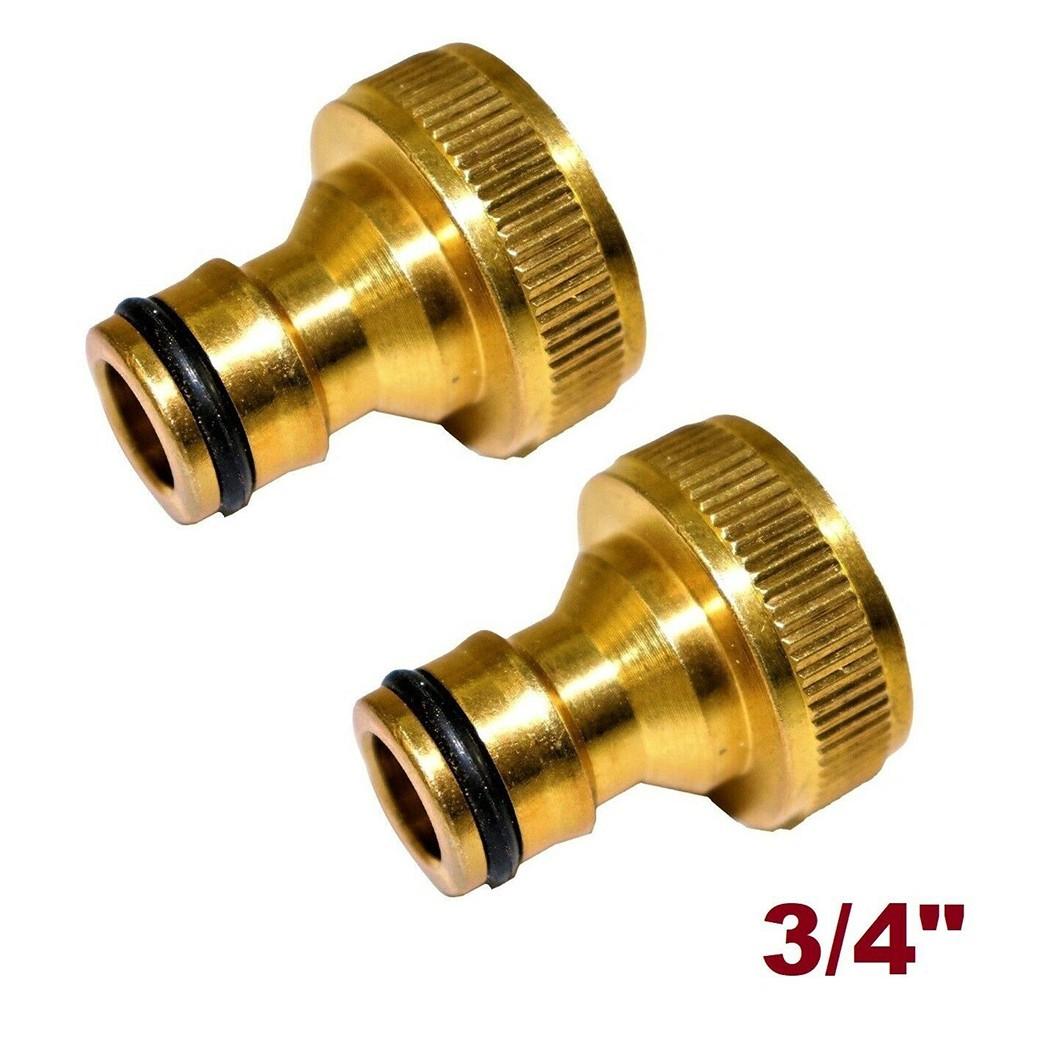 

3/4\ Brass Fitting Adaptor HOSE Tap Faucet Water Pipe CONNECTOR Garden Adapter 2pcs