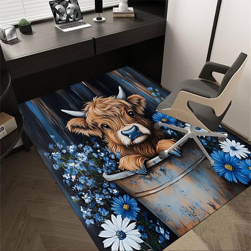 1PC Cow Bucket Extra Large Non Slip Floor carpet, Office, family, bedroom Large Area Rug Indoor Rugs, Vibrant Colors