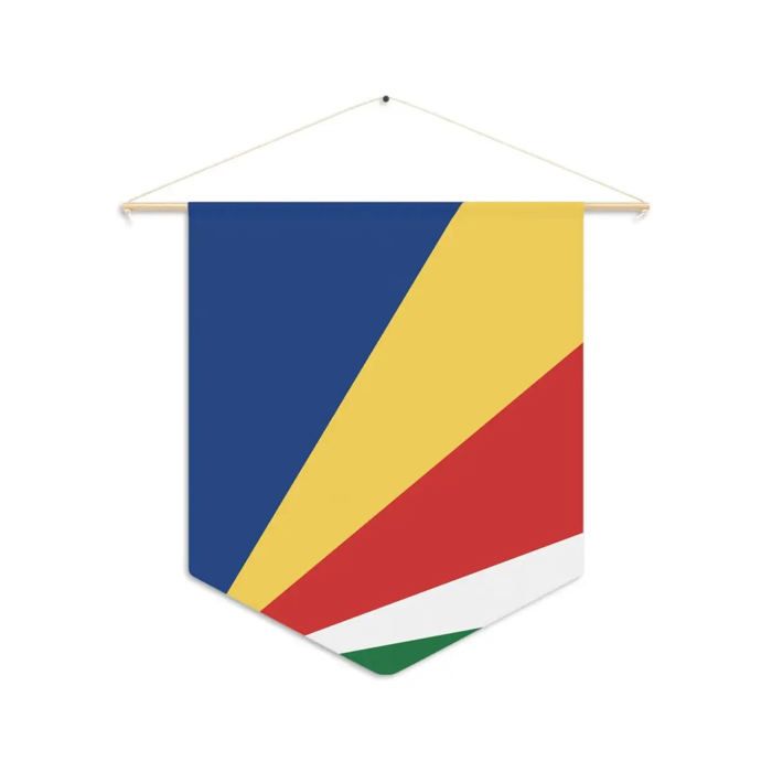Fanion – Drapeau des Seychelles – 30 x 45 cm – Polyester – À Suspendre – Pixelforma