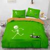 Sugar Skull King Queen Duvet Cover Funny Skeleton Halloween Bedding Set Gothic Spooky Bone Quilt Cover Polyester Comforter Cover