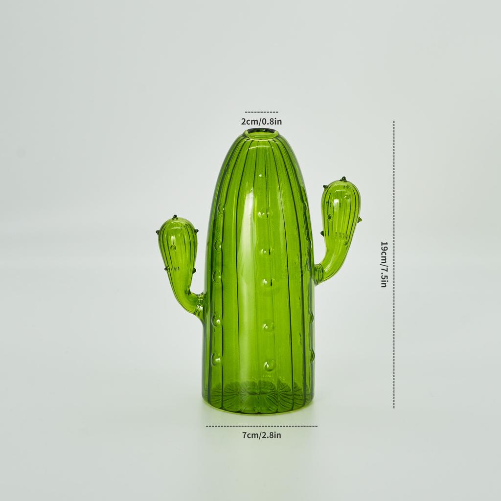 Cactus Glass Vase Hydroponic Plant Living Room Decoration Aromatherapy Bottle Flower Decor Vase Tabletop Small Vase Handicraft