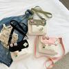 1 Stück Leinwand Kleine Tasche Damen Individuell Umhängetasche Niedlich Student Koreanischer Stil Einzelne Handytasche Schultertasche