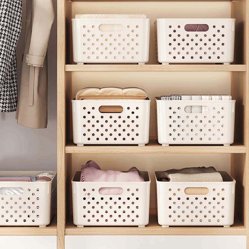 Plastic Clothing Storage Basket Stackable Snack Storage Basket  Home Organization