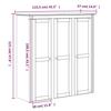 vidaXL White Brown Wood Solid Pine BODO Glass Door Cabinet 355078