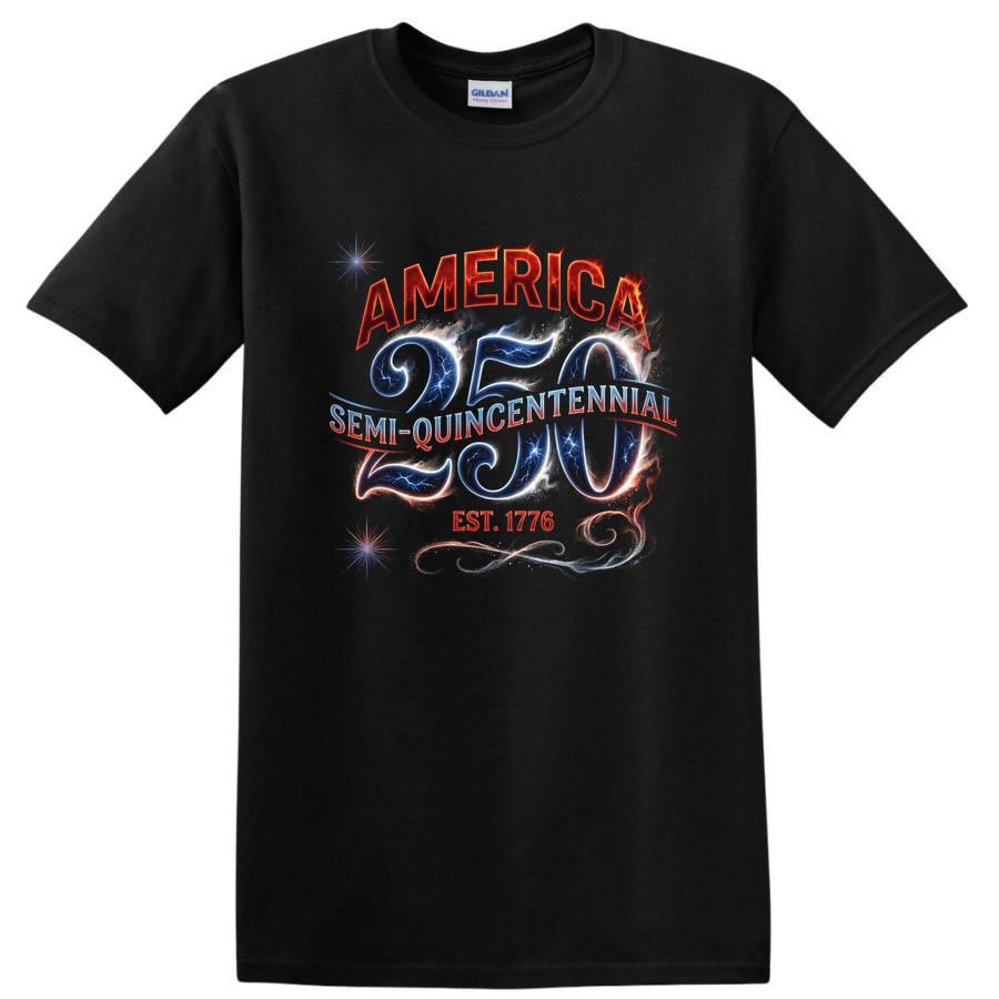 America 250 Semi-Quincentennial EST 1776 Fireworks T Shirt Vintage Tee 4XL