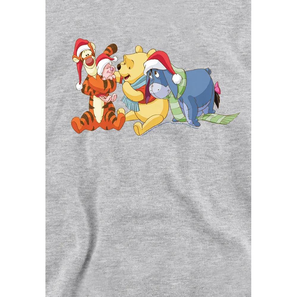 Winnie the Pooh Childrens/Kids Santa Hat Heather Christmas Hoodie
