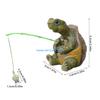 Y3NA Garden Fishing Turtles Statues Resin Animal Figurines Garden Decors Centrepieces