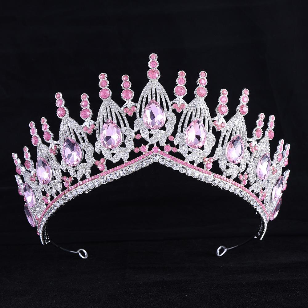 DIEZI 17 Colors Luxury Princess Opal Crystal Crown For Women Girls Wedding Elegant Luxury Baroque Tiara Party Hair Dress Jewelry
